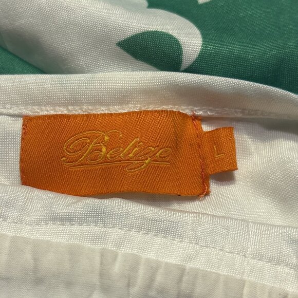 Belize Swim Cover Up Nylon Dress Green White Floral Halter Tie Sz M - Picture 8 of 11